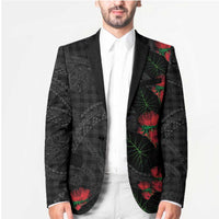 Hawaiian Kakau Art Blazer Taro Leaves with Ohia Lehua and Pakala Pattern LT03 - Polynesian Pride