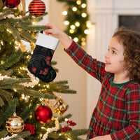 Hawaiian Kakau Art Christmas Stocking Taro Leaves with Ohia Lehua and Pakala Pattern - Polynesian Pride