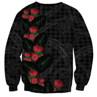Hawaiian Kakau Art Sweatshirt Taro Leaves with Ohia Lehua and Pakala Pattern LT03 - Polynesian Pride