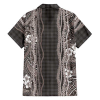 Hawaiian Art Flower Tribal with Lei Family Matching Mermaid Dress and Hawaiian Shirt Palaka Pattern Grayscale LT03 - Polynesian Pride
