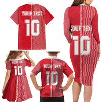 Custom Tahiti Football-Iron Warriors Family Matching Long Sleeve Bodycon Dress and Hawaiian Shirt LT03 - Polynesian Pride