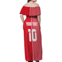 Custom Tahiti Football-Iron Warriors Family Matching Off Shoulder Maxi Dress and Hawaiian Shirt LT03 - Polynesian Pride