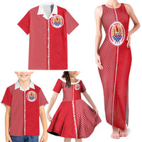 Custom Tahiti Football-Iron Warriors Family Matching Tank Maxi Dress and Hawaiian Shirt LT03 - Polynesian Pride