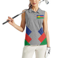 Custom New Caledonia-The Kagus Women Sleeveless Polo Shirt