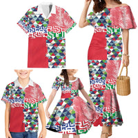 Hawaiian Floral Kakau Tropical Leaves-Sporty Style Family Matching Mermaid Dress and Hawaiian Shirt LT03 - Polynesian Pride