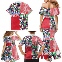Hawaiian Floral Kakau Tropical Leaves-Sporty Style Family Matching Mermaid Dress and Hawaiian Shirt LT03 - Polynesian Pride