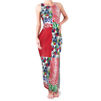 Hawaiian Floral Kakau Tropical Leaves-Sporty Style Family Matching Tank Maxi Dress and Hawaiian Shirt LT03 Mom's Dress Art - Polynesian Pride