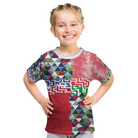 Hawaiian Floral Kakau Tropical Leaves-Sporty Style Kid T Shirt