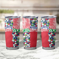 Hawaiian Floral Kakau Tropical Leaves-Sporty Style Tumbler Cup LT03 - Polynesian Pride