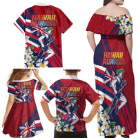 Hawaii Runner-Kakau Art with Lei and Plumeria Family Matching Off Shoulder Maxi Dress and Hawaiian Shirt LT03 - Polynesian Pride