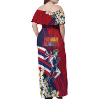 Hawaii Runner-Kakau Art with Lei and Plumeria Family Matching Off Shoulder Maxi Dress and Hawaiian Shirt LT03 - Polynesian Pride
