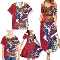 Hawaii Runner-Kakau Art with Lei and Plumeria Family Matching Summer Maxi Dress and Hawaiian Shirt LT03 - Polynesian Pride