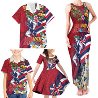Hawaii Runner-Kakau Art with Lei and Plumeria Family Matching Tank Maxi Dress and Hawaiian Shirt LT03 - Polynesian Pride