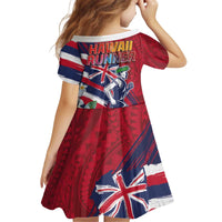 Hawaii Runner-Kakau Art with Lei and Plumeria Kid Short Sleeve Dress