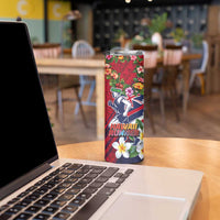Hawaii Runner-Kakau Art with Lei and Plumeria Skinny Tumbler