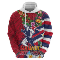 Hawaii Runner-Kakau Art with Lei and Plumeria Zip Hoodie LT03 - Polynesian Pride