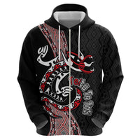 Aotearoa Toitu Te Tiriti Taniko Hoodie Maori Taniwha Haka - Honour the Treaty LT03 - Polynesian Pride