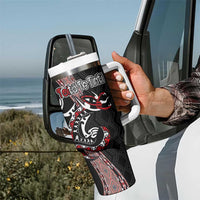 Aotearoa Toitu Te Tiriti Taniko Tumbler With Handle Maori Taniwha Haka - Honour the Treaty LT03 - Polynesian Pride