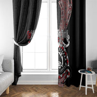 Aotearoa Toitu Te Tiriti Taniko Window Curtain Maori Taniwha Haka - Honour the Treaty