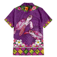 Hawaiian Lei Turtle and Plumeria Family Matching Mermaid Dress and Hawaiian Shirt Polynerian Art Tattoo-Mauve Color LT03 - Polynesian Pride