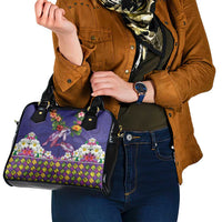 Hawaiian Lei Turtle and Plumeria Shoulder Handbag Polynerian Art Tattoo-Navy Color LT03 - Polynesian Pride