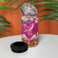 Hawaiian Plumeria and Humpback Whales 4 in 1 Can Cooler Tumbler Polynerian Art Tattoo-Plum Pink Color LT03 - Polynesian Pride