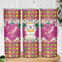 Hawaiian Plumeria and Humpback Whales Skinny Tumbler Polynerian Art Tattoo-Plum Pink Color LT03 - Polynesian Pride