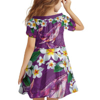 Hawaiian Plumeria and Humpback Whales Family Matching Long Sleeve Bodycon Dress and Hawaiian Shirt Polynerian Art Tattoo-Mauve Color LT03 - Polynesian Pride