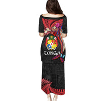 Tonga Emancipation Day Puletasi Ngatu Humpback Whale Polynesian Flower LT03 - Polynesian Pride