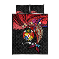 Tonga Emancipation Day Quilt Bed Set Ngatu Humpback Whale Polynesian Flower