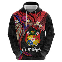 Tonga Emancipation Day Zip Hoodie Ngatu Humpback Whale Polynesian Flower