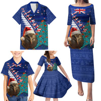 New Zealand Christmas Family Matching Puletasi and Hawaiian Shirt Kiwi Bird Santa and Silver Fern Funny Haka Dance LT03 - Polynesian Pride
