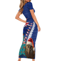 New Zealand Christmas Family Matching Short Sleeve Bodycon Dress and Hawaiian Shirt Kiwi Bird Santa and Silver Fern Funny Haka Dance LT03 - Polynesian Pride