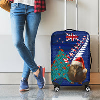 New Zealand Christmas Luggage Cover Kiwi Bird Santa and Silver Fern Funny Haka Dance LT03 - Polynesian Pride