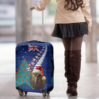 New Zealand Christmas Luggage Cover Kiwi Bird Santa and Silver Fern Funny Haka Dance LT03 - Polynesian Pride