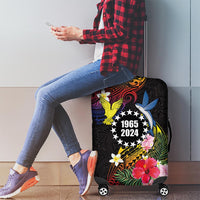 Cook Islands Independence Day Luggage Cover Maroro and Kakaia with Hibiscus Flower Polynesian Pattern LT03 - Polynesian Pride