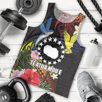 Cook Islands Independence Day Men Tank Top Maroro and Kakaia with Hibiscus Flower Polynesian Pattern LT03 - Polynesian Pride
