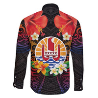French Polynesia Bastille Day Family Matching Mermaid Dress and Hawaiian Shirt Tiare Flower and National Seal Polynesian Pattern LT03 - Polynesian Pride