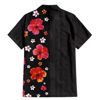 Hawaii Hibiscus and Plumeria Flowers Family Matching Mermaid Dress and Hawaiian Shirt Tapa Tribal Pattern Half Style Colorful Mode LT03 - Polynesian Pride