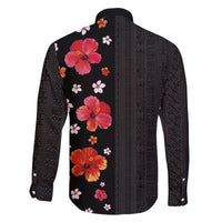 Hawaii Hibiscus and Plumeria Flowers Family Matching Puletasi and Hawaiian Shirt Tapa Tribal Pattern Half Style Colorful Mode LT03 - Polynesian Pride