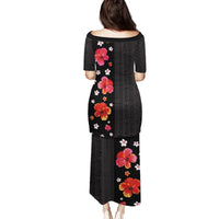 Hawaii Hibiscus and Plumeria Flowers Family Matching Puletasi and Hawaiian Shirt Tapa Tribal Pattern Half Style Colorful Mode LT03 - Polynesian Pride
