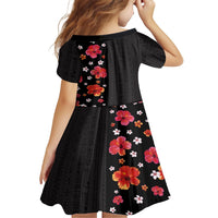 Hawaii Hibiscus and Plumeria Flowers Family Matching Tank Maxi Dress and Hawaiian Shirt Tapa Tribal Pattern Half Style Colorful Mode