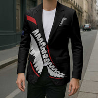 New Zealand Rugby Custom Blazer Sporty Silver Fern Shape with Maori Tattoos - Polynesian Pride
