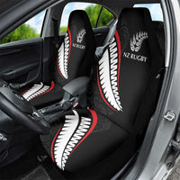 New Zealand Rugby Car Seat Cover Sporty Silver Fern Shape with Maori Tattoos LT03 - Polynesian Pride