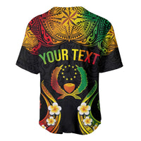 Personalised Pohnpei Independence Day Baseball Jersey Polynesian Tattoo and Plumeria Reggae Color LT03 - Polynesian Pride