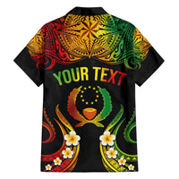 Personalised Pohnpei Independence Day Family Matching Puletasi and Hawaiian Shirt Polynesian Tattoo and Plumeria Reggae Color LT03 - Polynesian Pride
