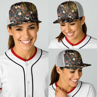 Hawaiian and Japanese Baseball Net Cap Polynesian Tattoo with Japanese Culture Kintsugi Style LT03 - Polynesian Pride