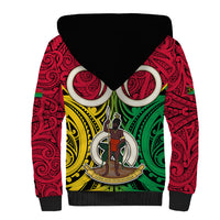 Vanuatu Sherpa Hoodie Pig Tusk Mix Maori Pattern and Namele Leaf LT03 - Polynesian Pride