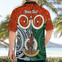 Personalised Vanuatu Penama Province Hawaiian Shirt Pig Tusk Mix Maori Pattern and Namele Leaf LT03 - Polynesian Pride