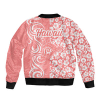 Hawaii Kauai Island Bomber Jacket Hibiscus Pattern Seamless Tribal Simple Pink Pastel LT03 - Polynesian Pride